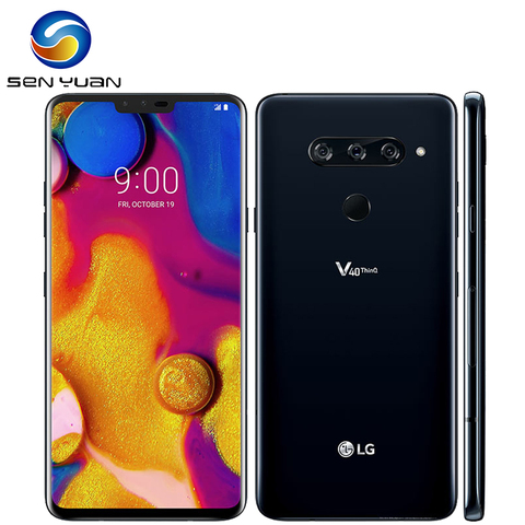 V405EBW Original LG V40 ThinQ 6.4 pouces 6GB RAM 64GB/128GB ROM 16MP Triple caméra LTE simple SIM empreinte digitale débloqué téléphone portable ► Photo 1/6