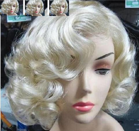 Perruque frisée courte blonde Style Marilyn Monroe pour Cosplay, livraison gratuite ► Photo 1/1