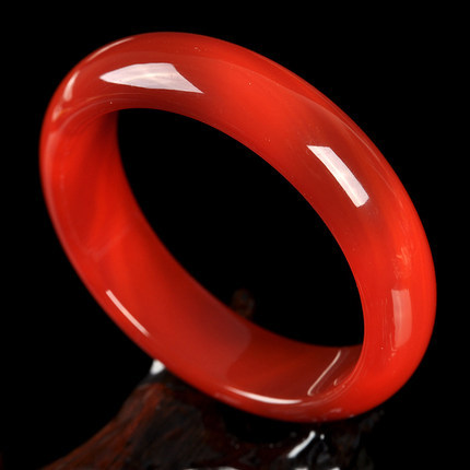 Bracelets en agate rouge naturelle sculptée à la main pour femmes, bijoux en jade, jadéite, bracelet avec certificat supplémentaire, rubis ► Photo 1/5