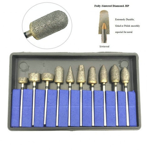 Fraises dentaires en diamant HP, 10 pièces, outils de meulage, perceuse ► Photo 1/6