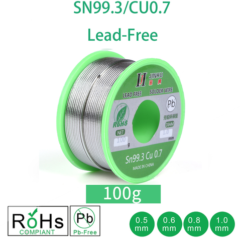 Fil à souder électrique sans plomb, 100g, 0.5-1.0mm, noyau de colophane, RoHs ► Photo 1/6