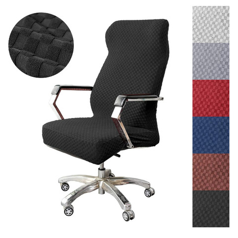 Housse de chaise Jacquard extensible, en Spandex, amovible, Anti-salissure, pour ordinateur de bureau ► Photo 1/6