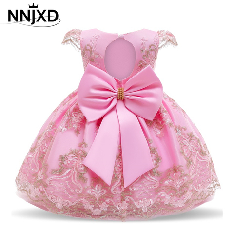 Robe de bal en dentelle pour filles, tenue de princesse élégante avec des fleurs et des perles, pour fête d'anniversaire, pour enfants de 1 à 10 ans ► Photo 1/6