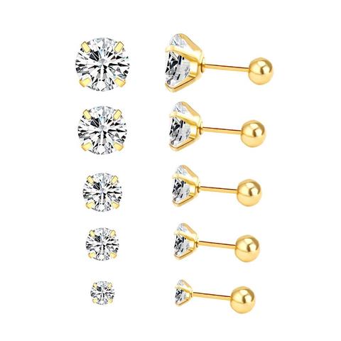 Luxkisskids – ensemble de boucles d'oreilles à clous pour femme et fille, bijoux mignons de noël, en acier inoxydable 2022, 3-8mm ► Photo 1/6