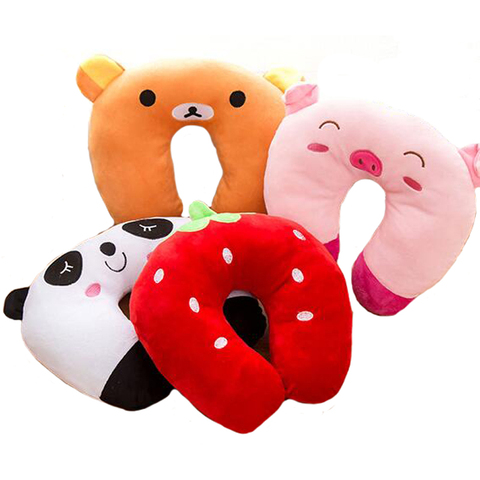 Bébé oreiller multi-animaux conception en peluche Super doux enfants appui-tête cou protecteur voyage jouets pour 0-4 ans YYT101 ► Photo 1/6