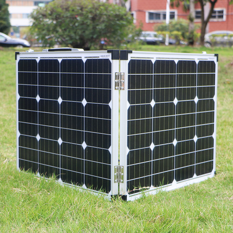 Dokio – panneaux solaires pliables 100W (50W x 2 pièces, fabriqués en chine, Mono panneaux solaires, contrôleur usb, cellule de batterie, Module, système, chargeur ► Photo 1/4