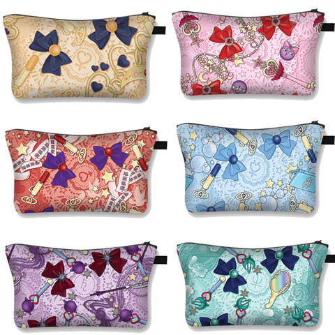 Sac à cosmétiques à nœud papillon pour femmes, jolie sacoche de maquillage magique pour filles, organisateur de voyage pour dames ► Photo 1/6