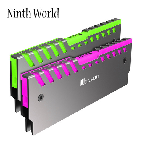 Mémoire RAM RGB refroidisseur, dissipateur de chaleur, gilet de refroidissement, ailettes, supporte la carte mère AURA contrôle de la couleur, pour DDR DDR3 DDR4, 2 pièces ► Photo 1/6