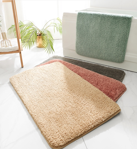 Tapis de bain antidérapant, différentes couleurs, motif géométrique classique, Super doux, absorbant, pour porte de salle de bain, chambre à coucher ► Photo 1/6