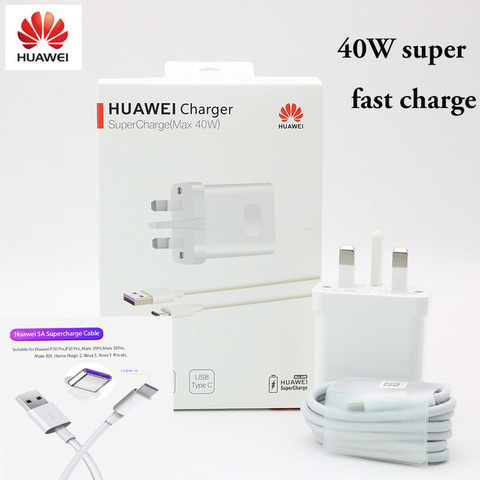 Huawei Super Charge 40 W chargeur rapide 10 V/4A 5A type-c câble
