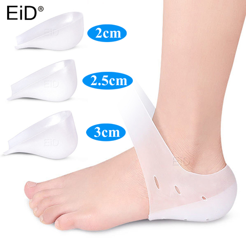 EiD unisexe Invisible hauteur augmenter Silicone chaussettes Gel talon coussinets talon coussin semelles semelle Massage des pieds orthopédique soutien de la voûte plantaire ► Photo 1/6