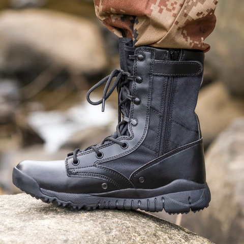 Bottes tactiques militaires Ultra légères pour hommes, chaussures d'extérieur imperméables et antidérapantes, de randonnée et de voyage, automne ► Photo 1/1