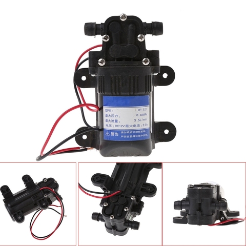 Pompe à eau auto-amorçante à haute pression avec diaphragme, 12V, 3,5l/Min, 0,48 mpa, 70 PSI ► Photo 1/6