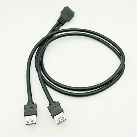 Câble de panneau avant USB 3.0 Hub USB 3.0 à 20 broches, double Port USB 3.0 femelle vers carte mère, câble adaptateur connecteur 20 broches ► Photo 1/6