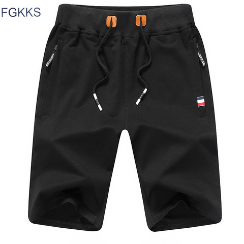 FGKKS couleur unie hommes Shorts nouveau été mode hommes Shorts de plage coton décontracté hommes Shorts marque vêtements ► Photo 1/6