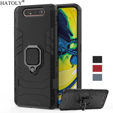 Pour la couverture Samsung Galaxy A80 étui antichoc armure couverture pour Galaxy A90 doigt anneau support téléphone pare-chocs étui pour Samsung A80 A805 ► Photo 1/6