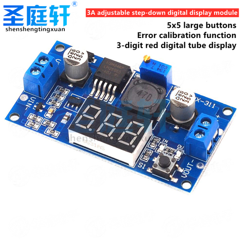 Régulateur de tension à affichage LED, convertisseur abaisseur cc LM2596, voltmètre 4.0 ~ 40 à 1.3-37V, adaptateur Buck, alimentation réglable ► Photo 1/5