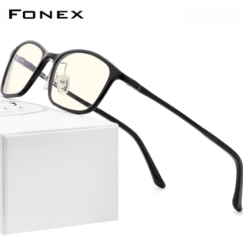 FONEX Ultem TR90 Anti lumière bleue lunettes hommes lunettes de Protection bloquant antibleu ordinateur de jeu lunettes femmes AB03 ► Photo 1/6