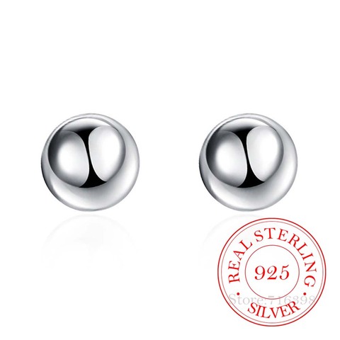 Haute qualité 925 en argent Sterling femmes bijoux 8mm/10mm perles rondes boule boucles d'oreilles mode boucles d'oreilles élégantes pour les femmes 2022 ► Photo 1/5