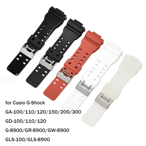 16mm Sport Silicone Bracelet pour Casio g-shock GA-100/110/120 GD-100/110/120 G-8900 GLS-100 hommes remplacement Bracelet Bracelet Bracelet ► Photo 1/6