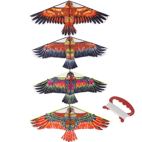 1M plat aigle cerf-volant avec 30 mètres ligne de cerf-volant enfants volants oiseau cerfs-volants chaussettes à vent jouets de plein air pour enfants cadeau jardin tissu jouet ► Photo 1/6