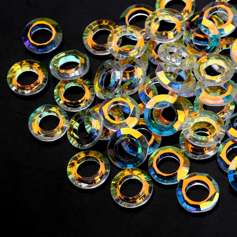 Perles rondes en verre cristal AB 6/8/10/14/20MM, grand trou, anneau cosmique en vrac pour la fabrication de bijoux, colliers, boucles d'oreilles, accessoires ► Photo 1/6