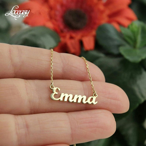 Nom collier acier inoxydable 304 pendentif à breloques Emma collier mère cadeau de noël ► Photo 1/6