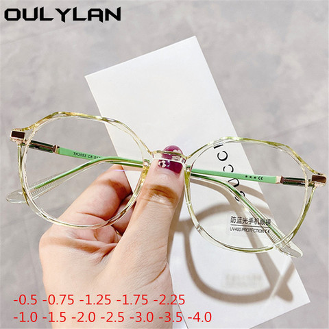 Oulylan Anti-lumière bleue fini myopie lunettes femmes menmymyope lunettes étudiant Prescription lunettes pour vue moins 2.0 ► Photo 1/6