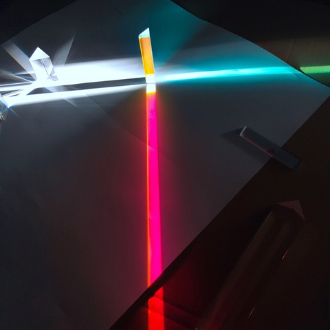 Prisme arc-en-ciel de 14*14*87mm, verre optique, prisme triangulaire, expériences d'optique, prisme triangulaire ► Photo 1/6