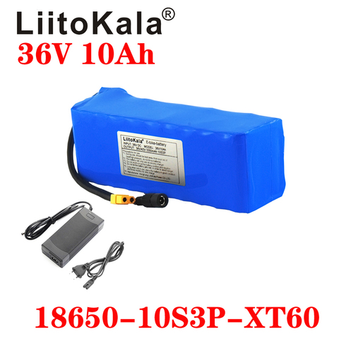 LiitoKala 36V batterie 36V vélo électrique batterie 42V 10AH 18650 batterie pour moto Scooter avec prise XT60 et chargeur 42V2A ► Photo 1/4