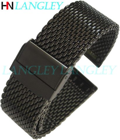 Bracelet à mailles grossières milanaises, en acier inoxydable 1.0, épaisseur 3mm 18 20 22 24 mm de largeur bracelet de montre s, avec outil ► Photo 1/5