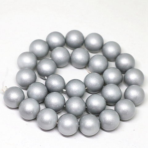 Perles de verre de peinture ronde lisse grise, 4,6,8,10,12,14mm, convient pour bricolage, collier, bracelet, fabrication de bijoux, offre spéciale ► Photo 1/4