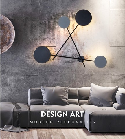 Lampe murale ronde moderne industrielle, applique de chevet mur Led, Luminaire en fer noir, Luminaire d'intérieur, pour chambre à coucher, Loft ► Photo 1/6