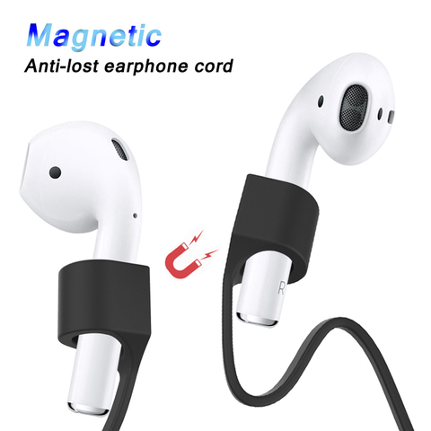 Ligne de corde magnétique sans fil pour écouteurs pour AirPods Pro longe en Silicone Anti-perte pour AirPods 1 2 support de support de câble ► Photo 1/6