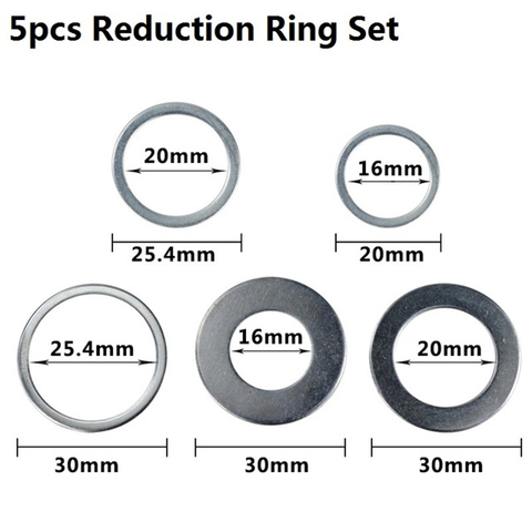 Disque de coupe en carbure tct, anneau de conversion de lame de scie circulaire 16mm-30mm, outils pour le travail du bois, 2 pièces ► Photo 1/4