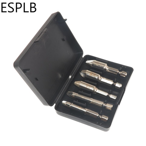 ESPLB-Kit d'extraction de vis endommagées, 5 pièces/4 pièces, 1/4 pouces, extracteur de vis hexagonales, HSS 4241 ► Photo 1/6