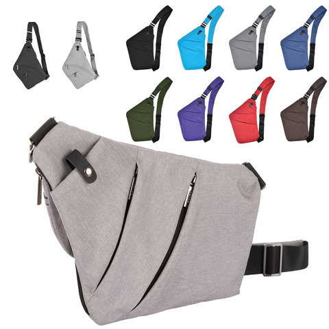 OSOCE-sac à bandoulière Ultra mince pour hommes, sacoche pour iPad 7.9 pouces, couleur gris noir et argent ► Photo 1/6