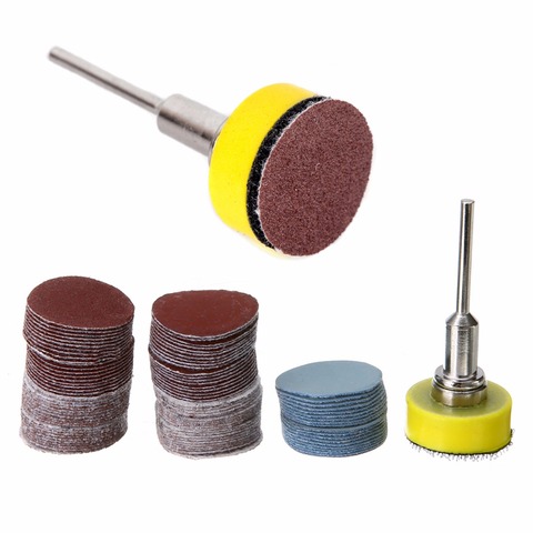 100 disques de ponçage, plaque de support pour boucles à crochet Abrasives avec jeu de tiges 1/8 pouces ► Photo 1/6