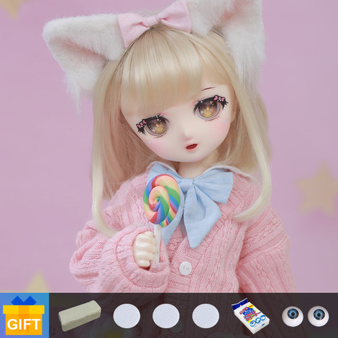 Poupée Shuga Naiko féerique BJD, nouvel arrivage de 1/4 poupées cosmétiques, ensemble complet de maquillage professionnel, jouets articulés mobiles, cadeaux ► Photo 1/6