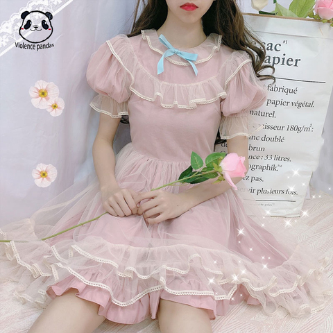 2022 été mignon japonais doux Lolita robe kawaii vêtements renaissance victorienne robe loli thé robes de fête pour les femmes ► Photo 1/6