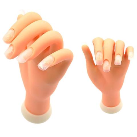 Formation des ongles main Flexible en plastique souple modèle de main Mannequin Flectional faux main Nail Art pratique outil d'affichage ► Photo 1/6