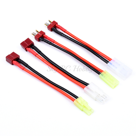 Deans-adaptateur T Plug femelle/mâle vers Tamiya / Mini Tamiya mâle femelle, 14awg, 16AWG, fil pour pièces RC ► Photo 1/6