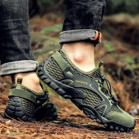 Été hommes chaussures de randonnée en plein air sentier Trekking montagne baskets respirant escalade Zapatillas Senderismo Hombre grande grande taille ► Photo 1/6