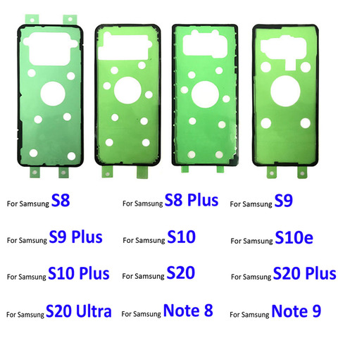 2 pièces étanche arrière batterie verre couverture autocollant bande pour Samsung Galaxy S8 S9 S10 S20 Plus S10e S7 S7 bord Note 5 8 9 Ultra ► Photo 1/6