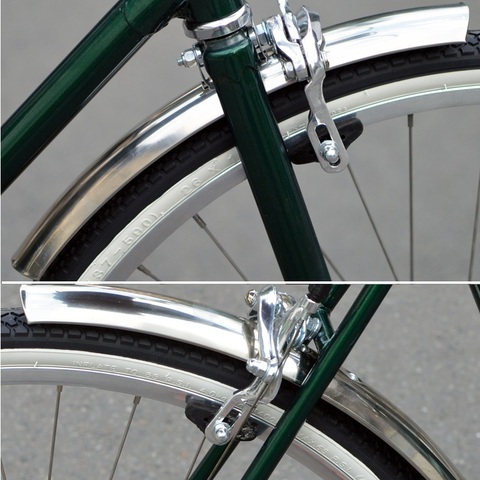 Garde-boue de vélo de ville rétro en acier inoxydable, 1 paire, 24/26 pouces, 700C argent ► Photo 1/6