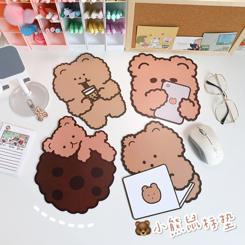 W & G – tapis de souris et de clavier en forme d'ours coréen, épais, en caoutchouc, mignon Kawaii, pour ordinateur de jeu, de Table, antidérapant ► Photo 1/5