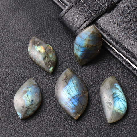 Pierre de guérison naturelle Labradorite polie, 1 pièce, spécimen minéral de Madagascar, pendentifs de pierre de lune, décor artisanal accessoires à créer soi-même ► Photo 1/6