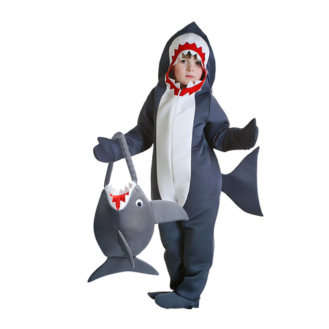 Déguisement d'halloween pour enfants déguisement requin enfant gris requin combinaison Animal fête d'anniversaire filles garçons pourim Cosplay ► Photo 1/6