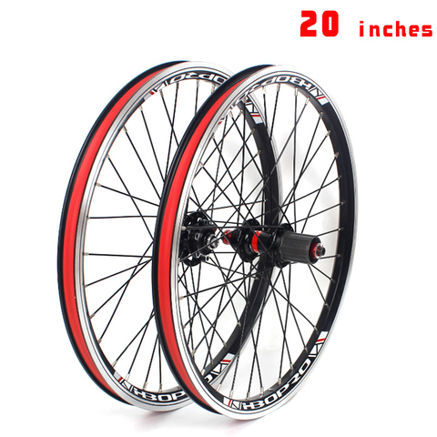 20 pouces 406 roues de vélo pliantes 451 frein à disque en alliage d'aluminium roues V frein 2 roulement 7-10speed 32H roues de vélo ► Photo 1/6