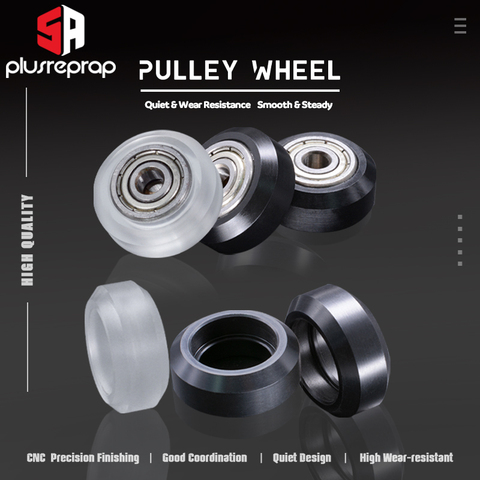 Imprimante 3D roue en plastique POM grands modèles passif roue ronde poulie tendeur pour CNC openbuild v-slot ► Photo 1/6